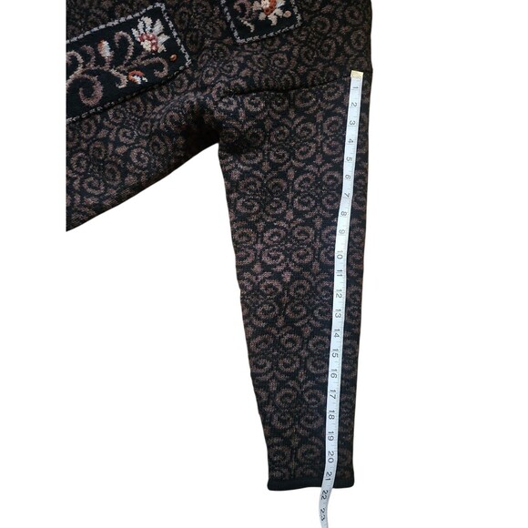 Coldwater Creek Shetland Wool Cardigan Sweater Womens Large Brown Cottage Floral - Picture 8 of 8